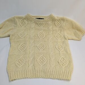 Vintage Sweater Shirt Sleeve Hand Knit Chelsea Place Size M Excellent Condition